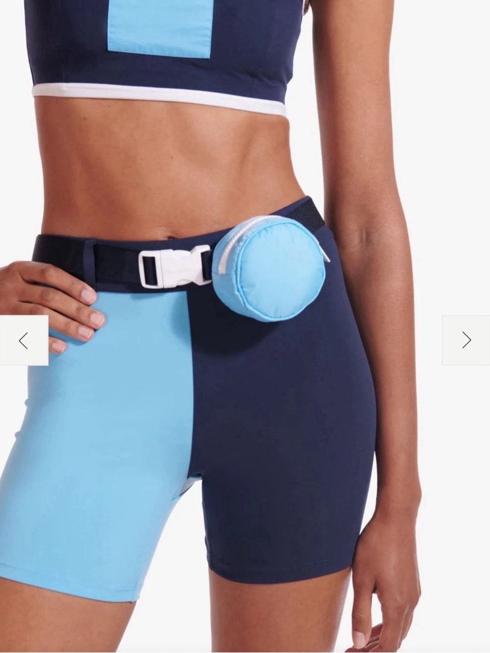 New Balance Two-Tone Light Blue and Navy women’s Small Shorts with Belt NWT!
